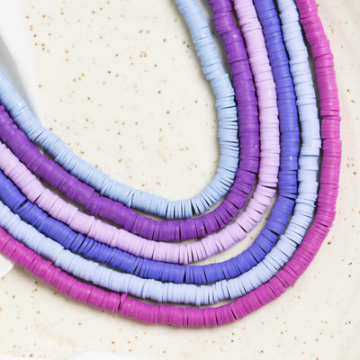 Purple Shade Polymer Clay Fimo Beads | 6mm 40cm 1string