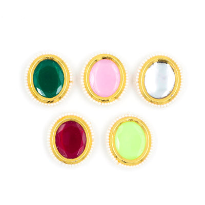 Meenakari Kundan Beads  ( C-571 ) |  Size : 20mm | 6Pcs