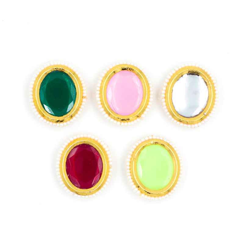 Meenakari Kundan Beads  ( C-571 ) |  Size : 20mm | 6Pcs