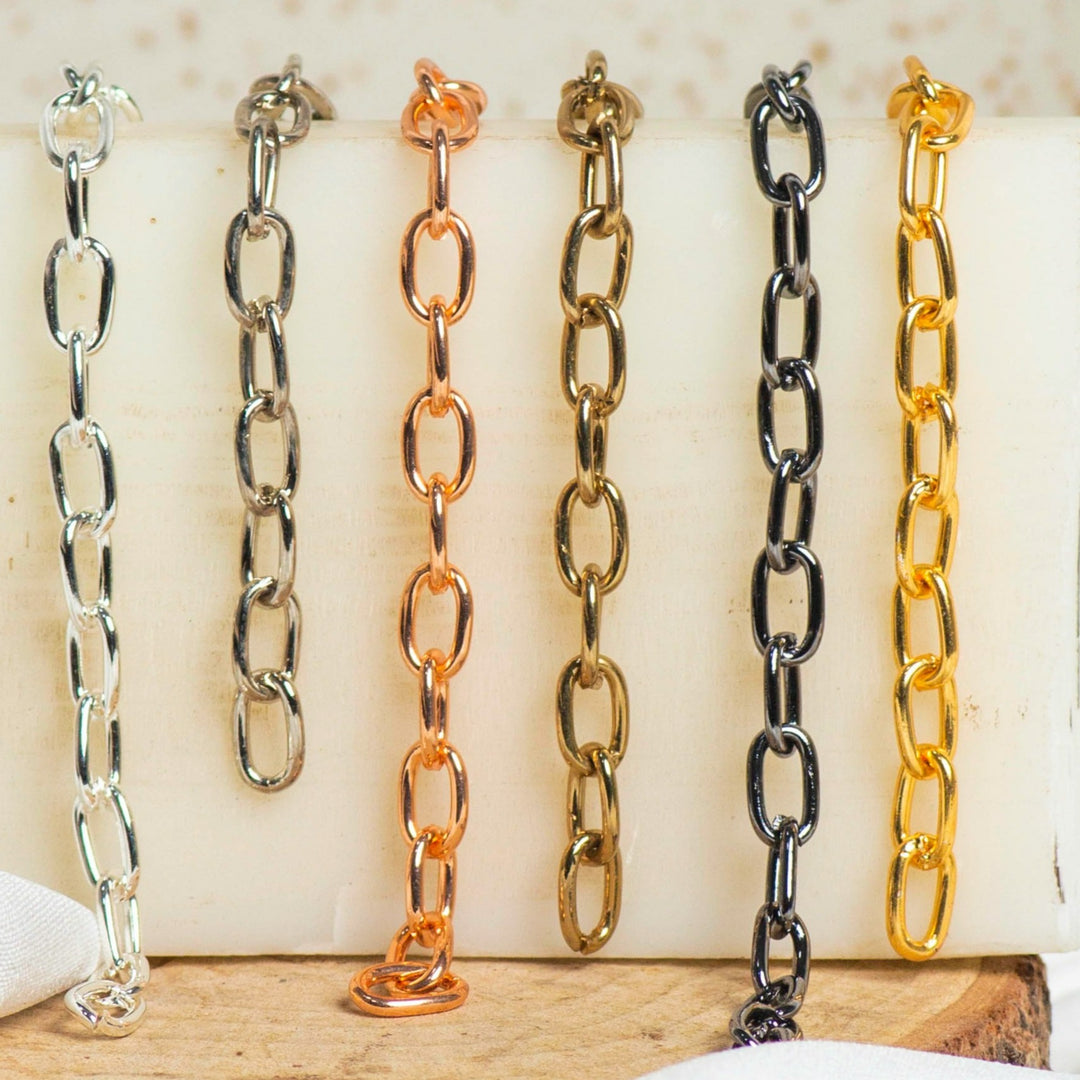 Iron Oval Chain | Size:H-6mm W-10mm | 100grm | IC07