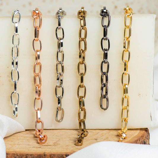 Iron Twisted Link Oval Chain | Size : H-5mm W-8mm | 100g | IC10