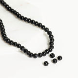 Black Colour Glass Beads | Qty : 5 Line | GB02
