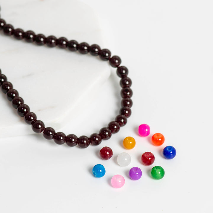 Multi Color Glass Beads | Size : 6mm,8mm,10mm | 12 Line | GB74