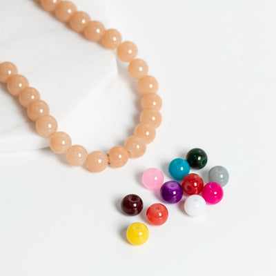 Multi Colour Glass Beads | Size : 6mm,8mm,10mm | 12 Line