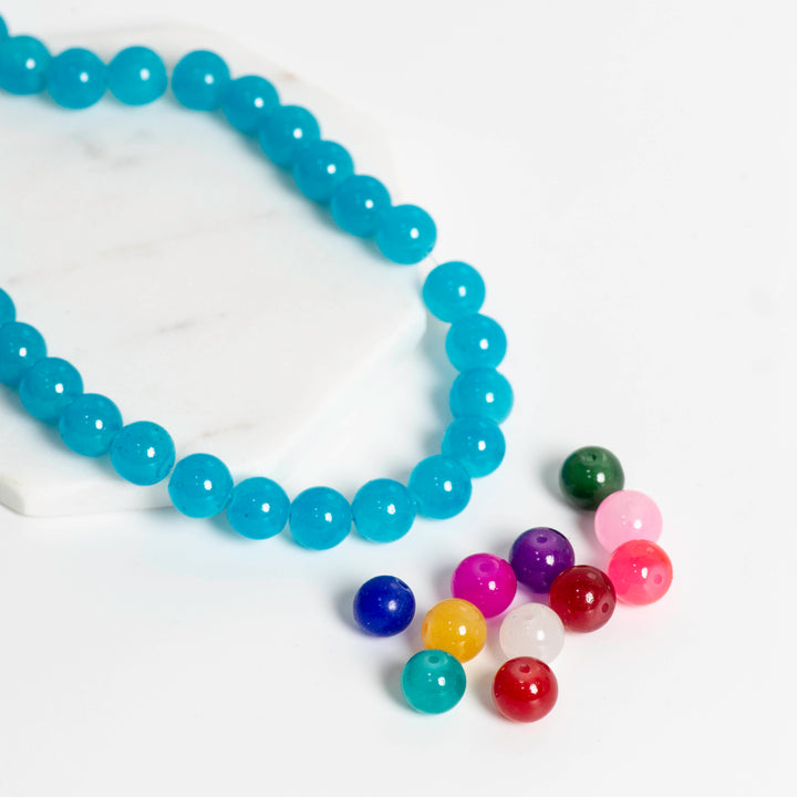 Multi Color Glass Beads | Size : 6mm,8mm,10mm | 12 Line | GB74
