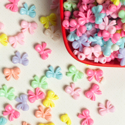 Bow Pastel Plastic Beads | Size : 20mm