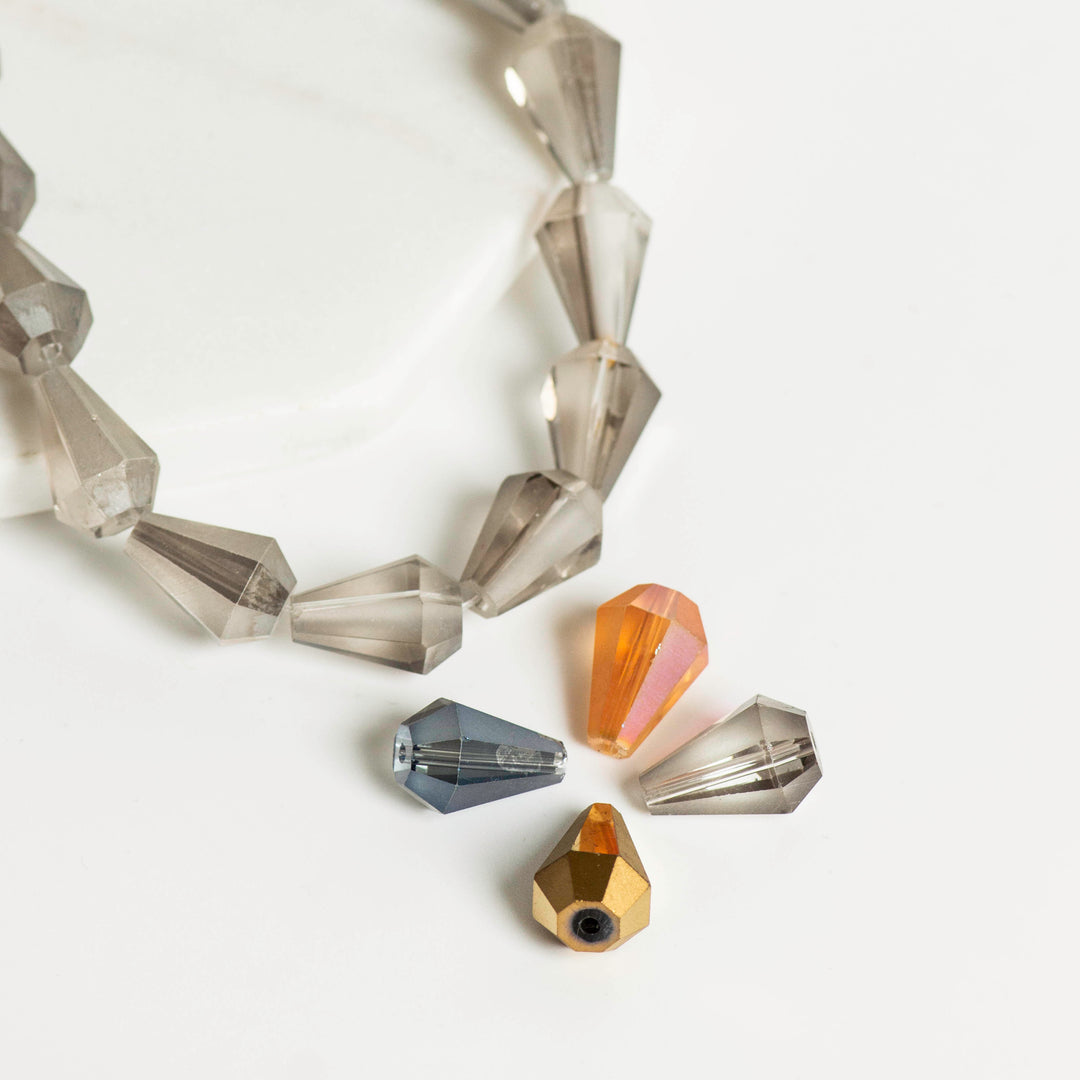Elegant Glass Beads | Size : 15mm | 1 String ( Approx 40 Beads Per Line ) | GB77
