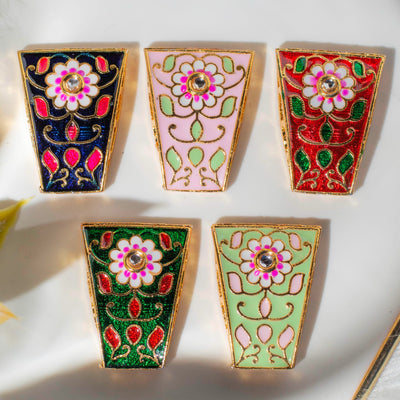 Meenakari Kundan Beads  ( C-557 ) |  Size : 26mm | 6Pcs