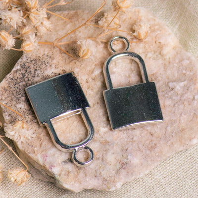 Lock Charm | Size : H-17mm W-12mm | 10 Pcs