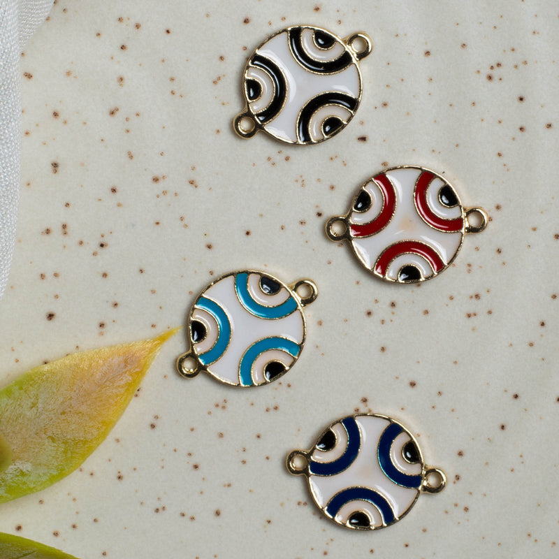 Evil Eye Connector Charms | Size : 16mm | 6Pcs