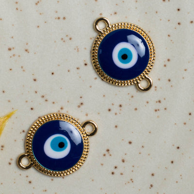 Evil Eye Connector Charms | Size : 19mm |10Pcs