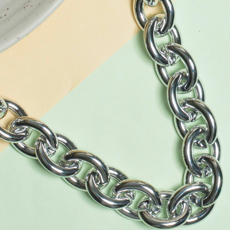 Metallic Mask Chain Oval (Suitable for Bag Accessories)  | Size H-26mm W-22mm | 1Meter