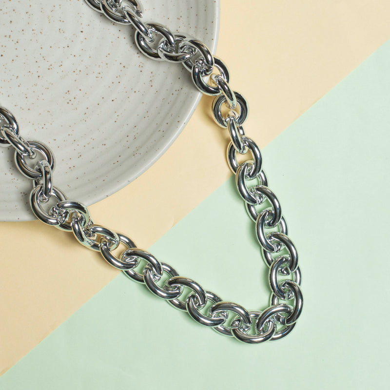 Metallic Mask Chain Oval (Suitable for Bag Accessories)  | Size H-26mm W-22mm | 1Meter