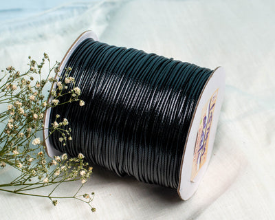 Jewellery Black Cotton Cord | 50-60Mtr Roll