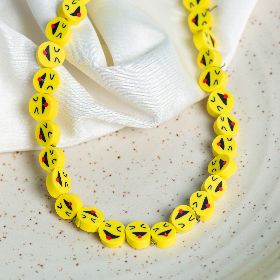 Smiley Polymer Clay Fimo Beads | Size 10mm Thickness 5mm | 1String 40 PCS | FB21