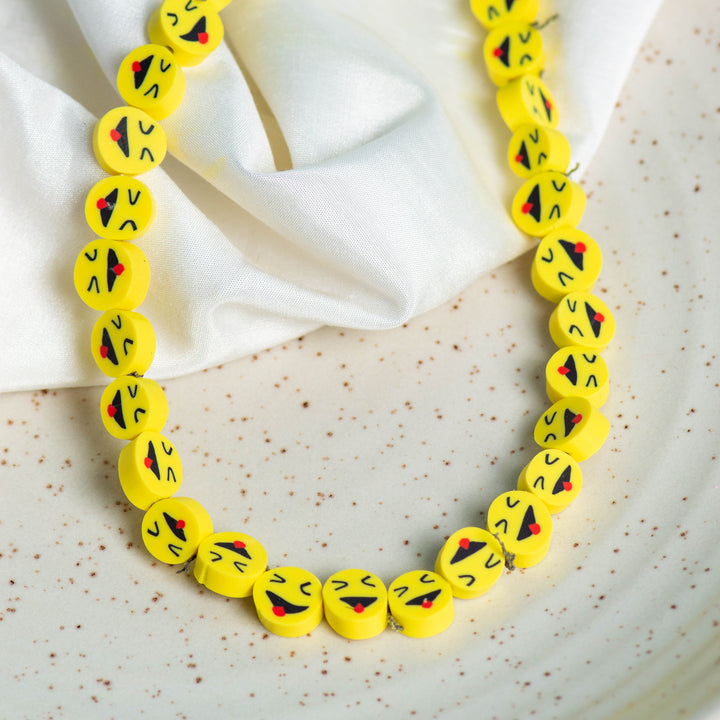 Smiley Polymer Clay Fimo Beads | Size 10mm Thickness 5mm | 1String 40 PCS | FB21