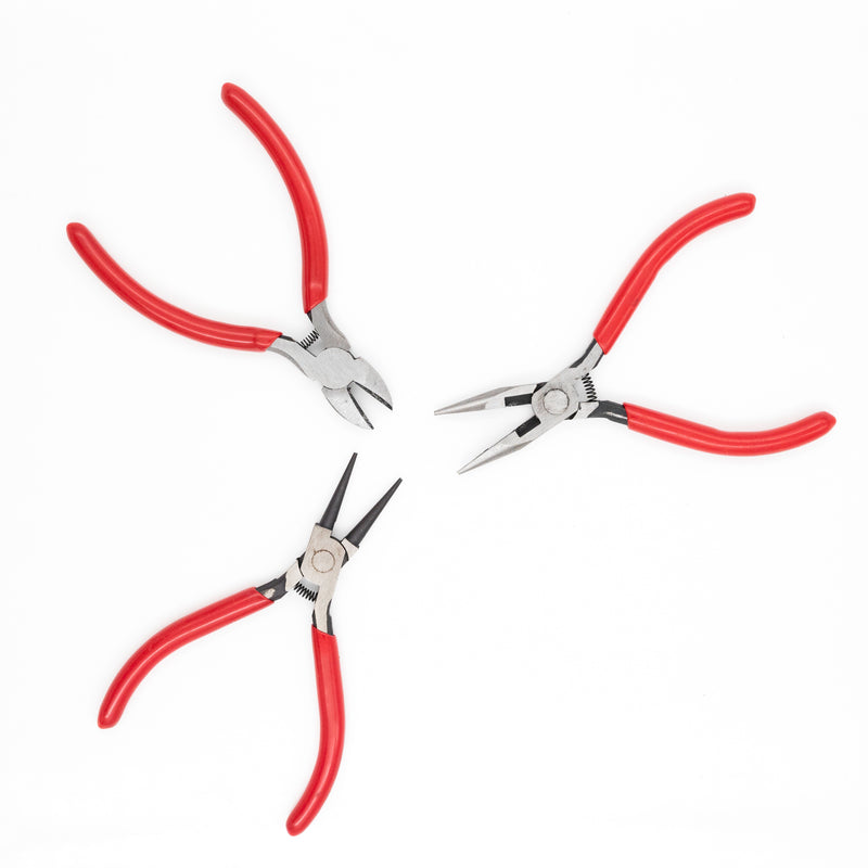 Jewellery Pliers Set | Needle Nose Plier | Wire Cutter | Round Nose Plier | Length 5inch ( JT-17-73-03-16no.)