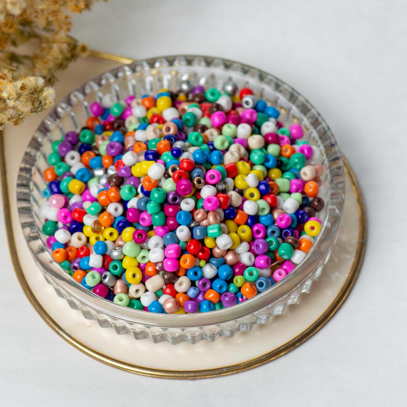 Seed Glass Beads | Size : 4.5mm,3.5mm,2.5mm | 100G