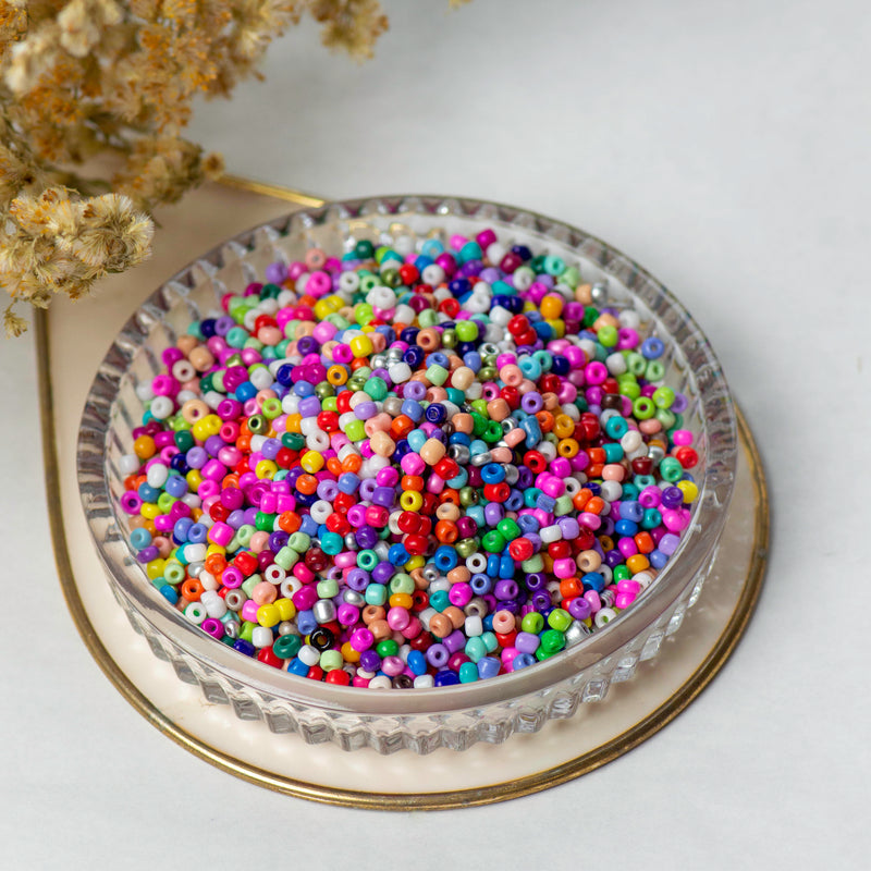 Seed Glass Beads | Size : 4.5mm,3.5mm,2.5mm | 100G