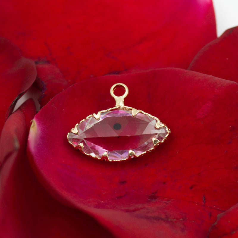 Crystal Luxure Diamond Evil Eye Charms Pendants | Size 18mm | 1Pcs