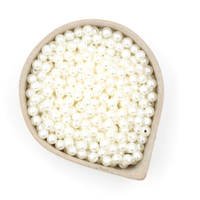 Double Coating Pearl Beads | Size 6mm | 2 Hole Beads | Qty : 500G