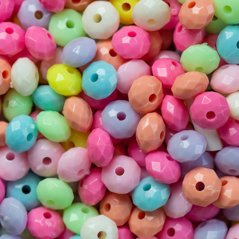 Pastel Plastic Beads | Size : 9mm