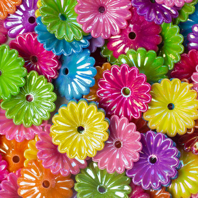 Daisy Designer Plastic Beads | Size : 31mm | 500Grm