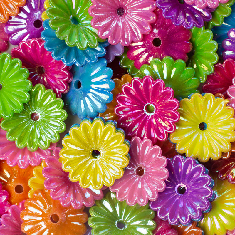 Daisy Designer Plastic Beads | Size : 31mm | 500Grm