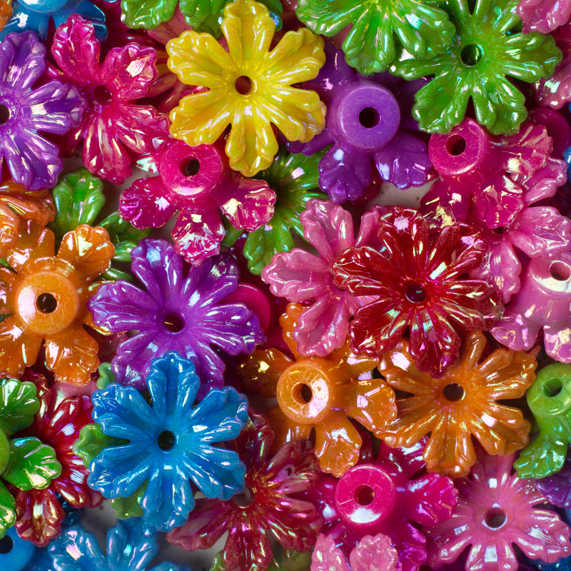 Flower Designer Plastic Beads | Size : 34mm | 500Grm