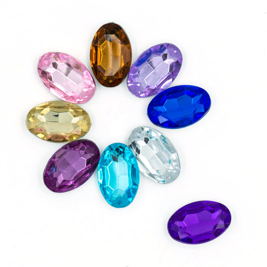 Oval Shape Acrylic Stones | Size : H-20MM W-30MM | Qty : 100pcs | AS05