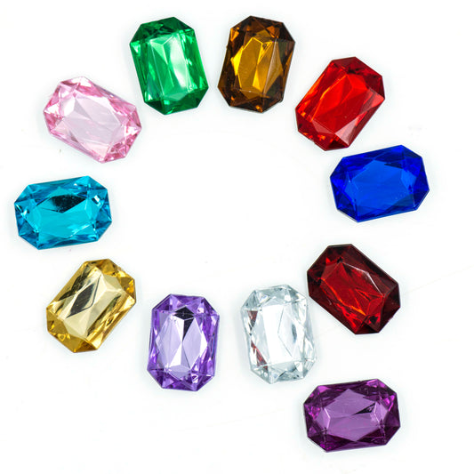 Rectangle shape Acrylic Stones | Size : H-18MM W-25MM | Qty : 100pcs | AS03