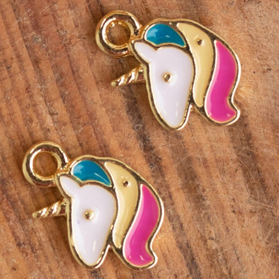 Small Unicorn Enamel Charms Pendants | Size : 12mm | 10Pcs