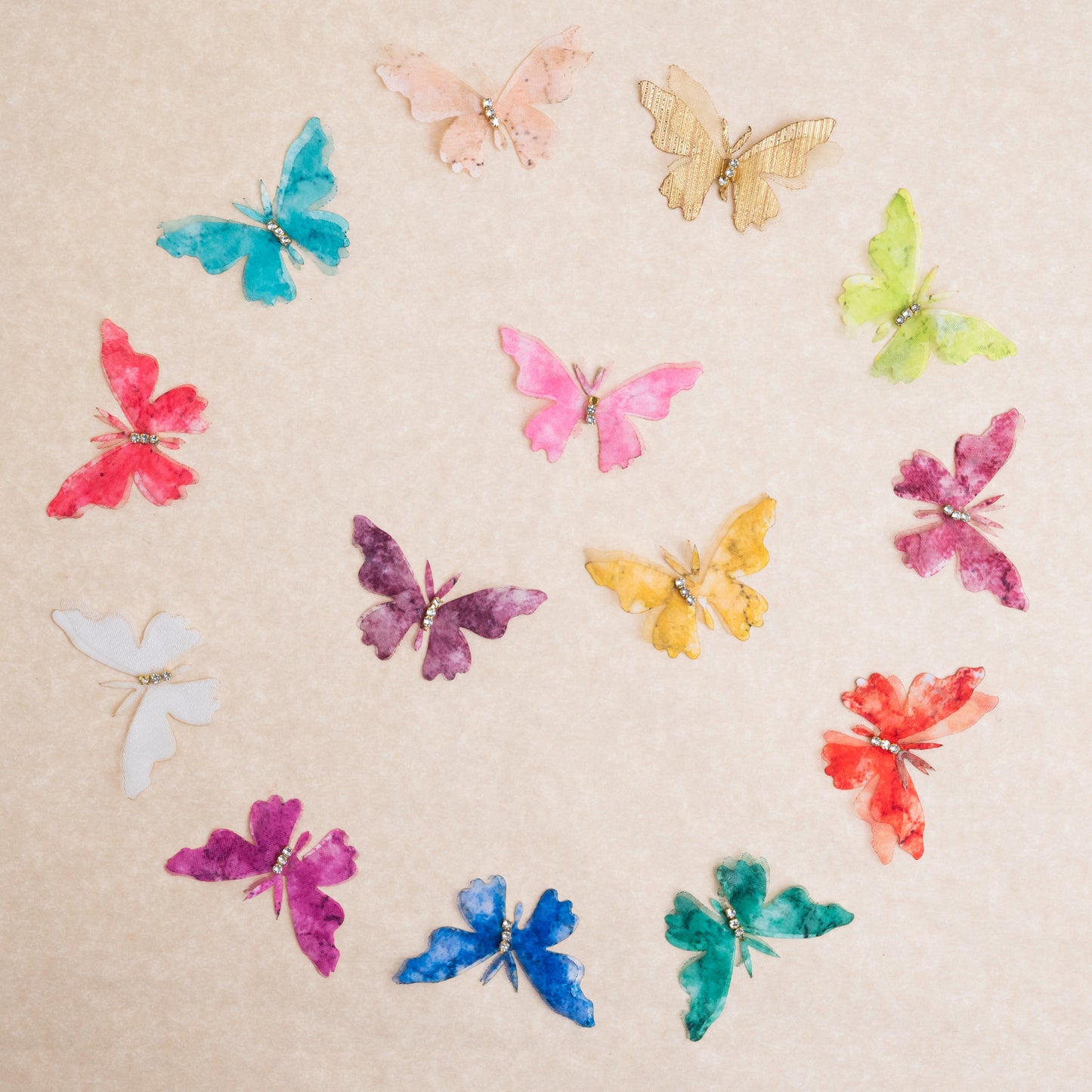 Fabric Butterfly | Size : 48mm | Qty : 25pcs