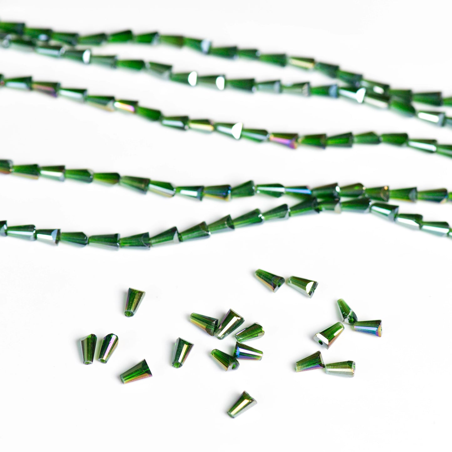 Pencil  Rainbow Beads | Size : 3*5 | Qty : 5 Line-approx 98 Beads perline | GB59