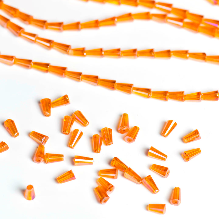 Pencil Rainbow Beads | Size : 4*8 | Qty : 5 Line-approx 72 Beads perline | GB40