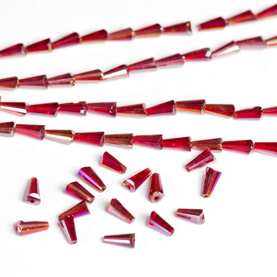Elegant Glass Beads | Size : 6x12 Pencil Rainbow Beads Approx. 47 Beads Perline | 5 Line