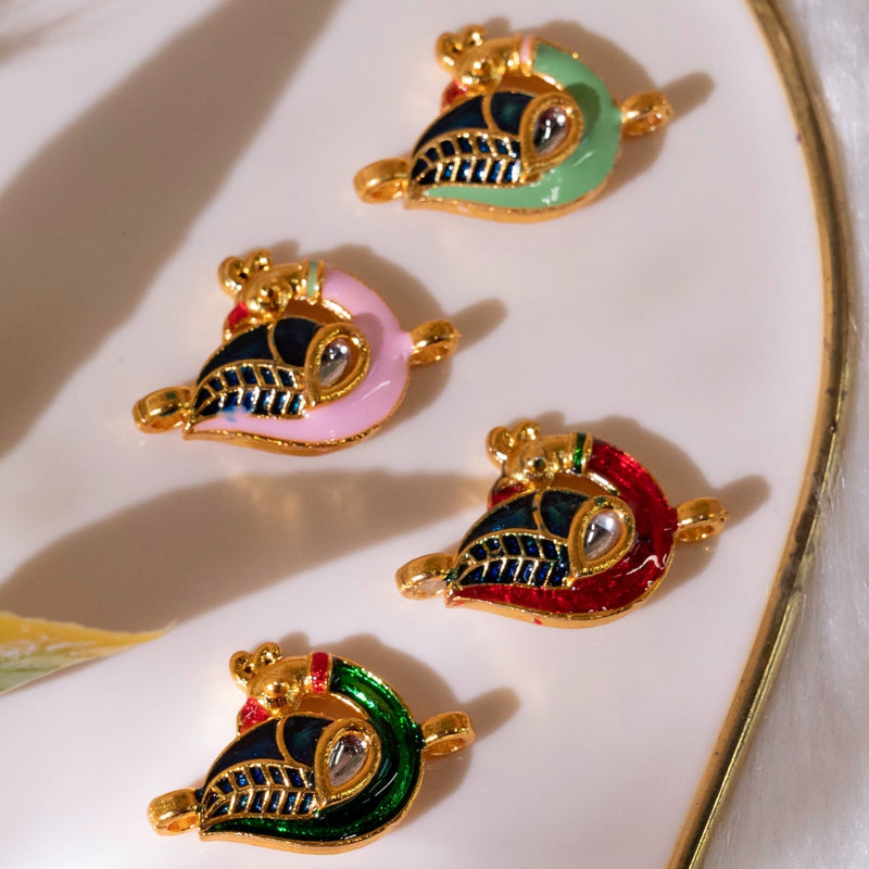 Meenakari Kundan Beads ( C-486 ) |  Size : 23mm | 12Pcs