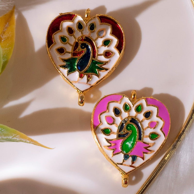 Meenakari Kundan Beads | Size : 32mm | 6Pcs