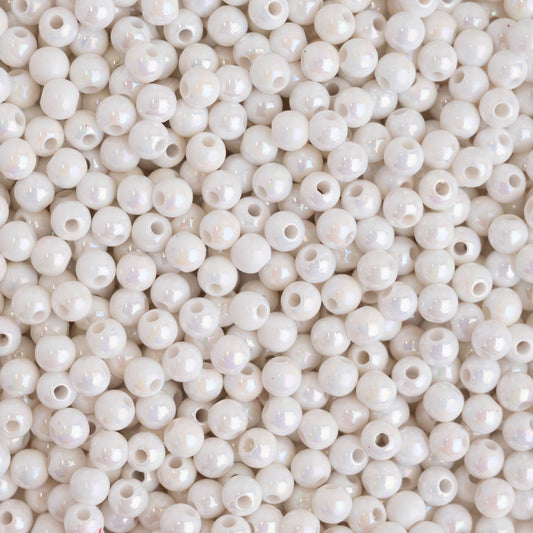 Rainbow Pearl Plastic Beads | Size : 4mm, 6mm, 10mm | PB152