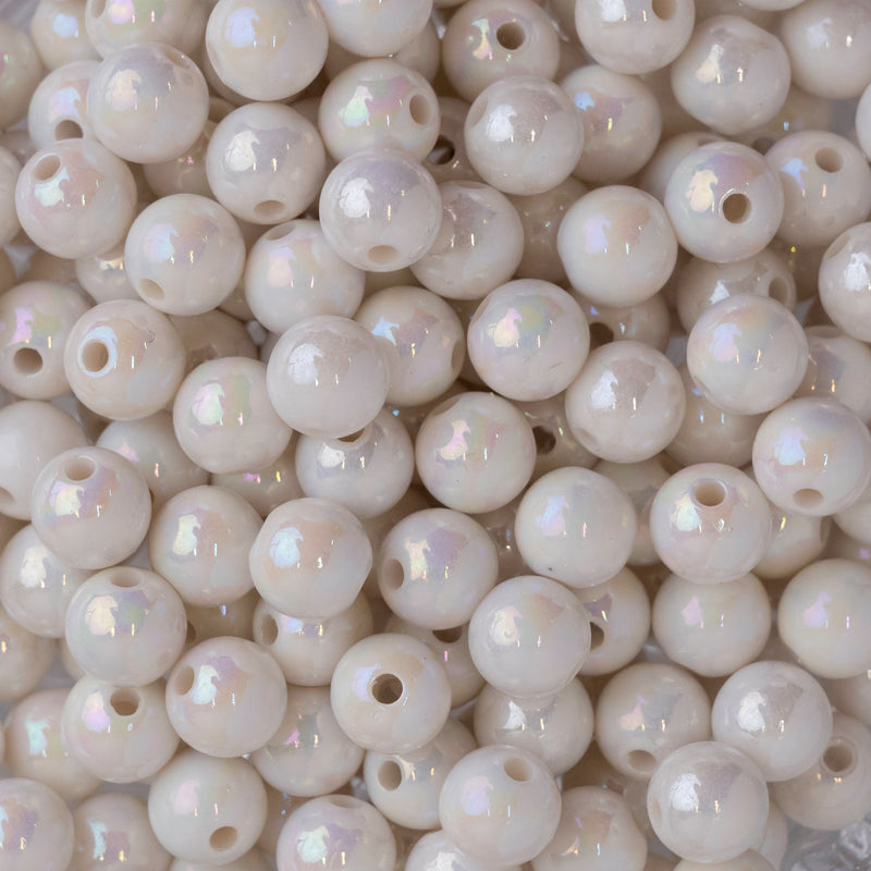 Rainbow Pearl Plastic Beads