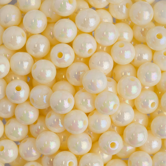 Rainbow Pearl Plastic Beads | Size : 4mm, 6mm, 10mm | PB152