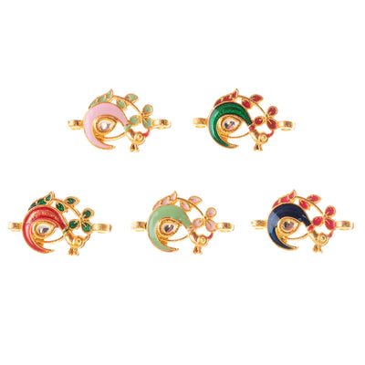 Meenakari Kundan Beads  |  Size : 23mm | 12Pcs
