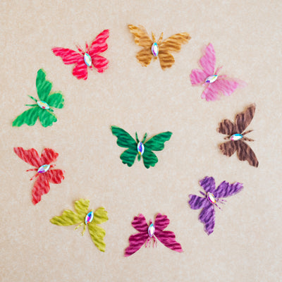 Fabric Butterfly | Size : 43MM | 25PCS