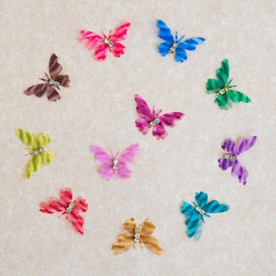 Fabric Butterfly | Size : 22MM | 50PCS