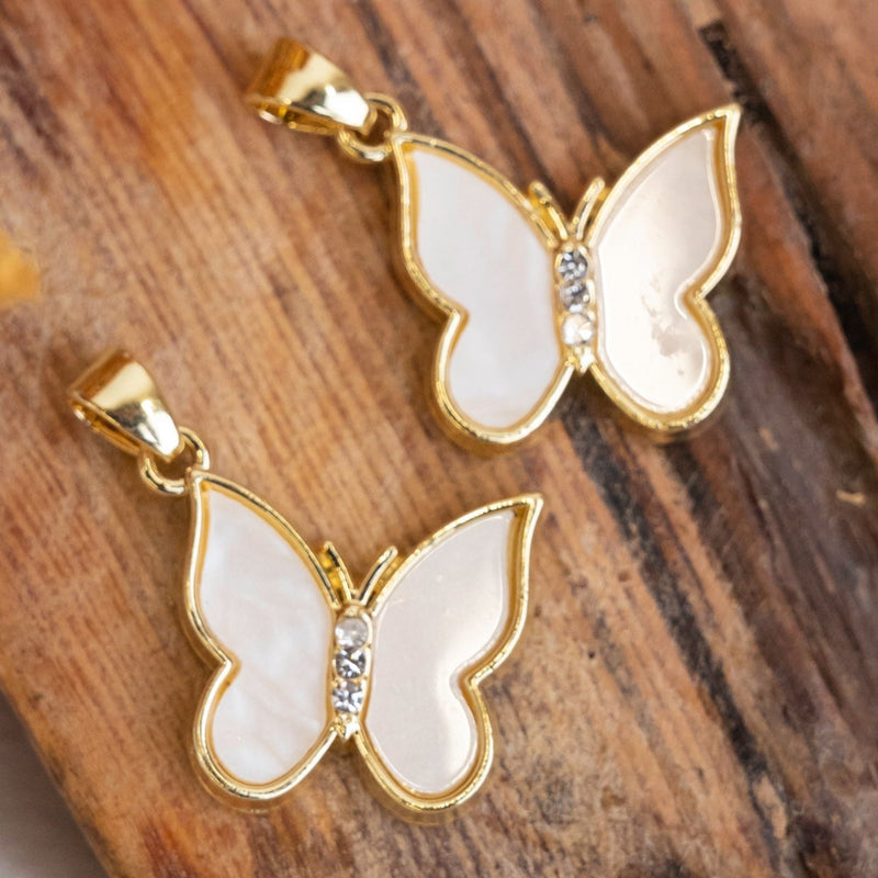 Butterfly Enamel Charms Pendants | Size : 19mm | 06Pcs