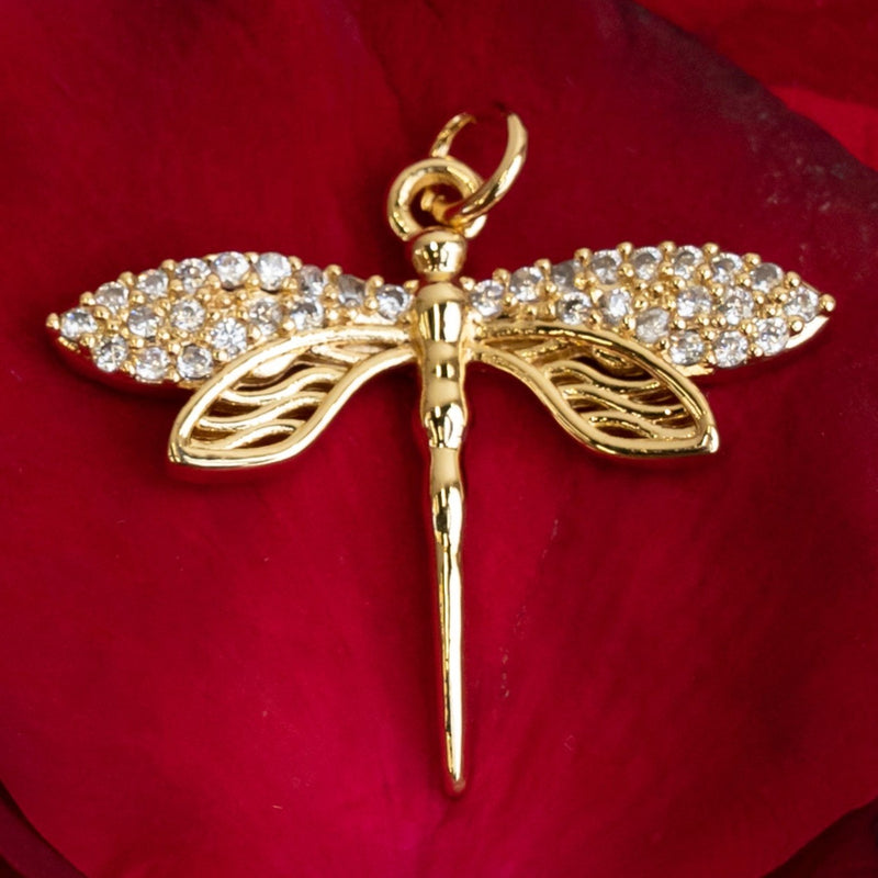 Dragon Butterfly Diamond Charm Anti-Tarnish | Size : 28mm | 1PC