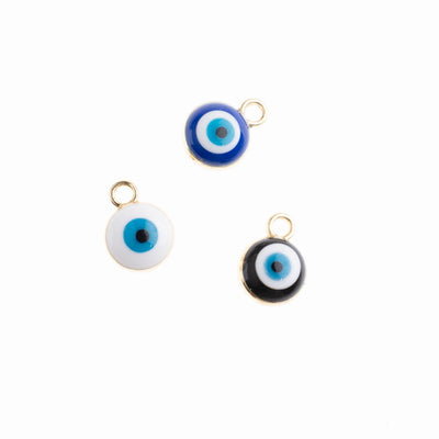 Evil Eye Charms Pendants  | Size 6mm | 10Pcs