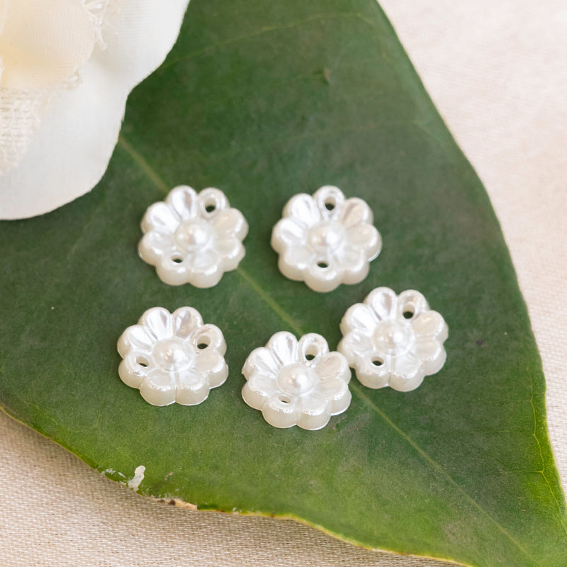 Flower Shape Half Pearl Beads | Size : 10mm | 2 Side Hole | 500G