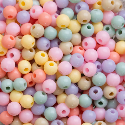Round Pastel Plastic Beads