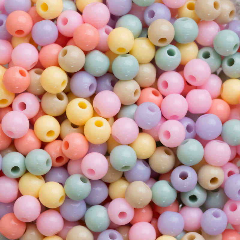 Round Pastel Plastic Beads